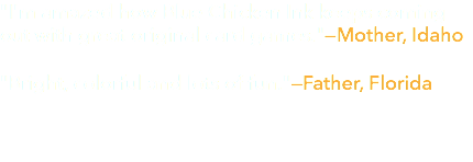 "I'm amazed how Blue Chicken Ink keeps coming out with great original card games."—Mother, Idaho  "Bright, colorful and lots of fun."—Father, Florida